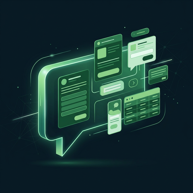 Dynamic UI widgets emerging from an AI chat conversation